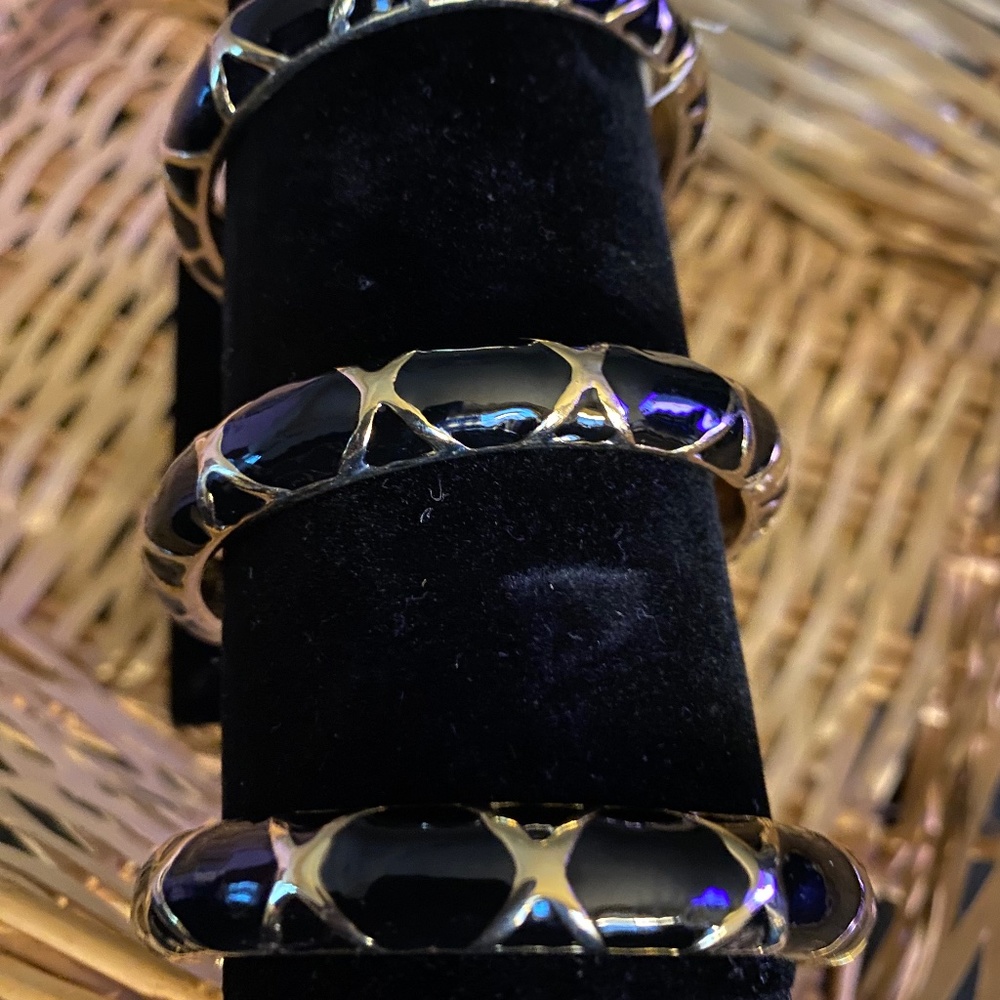 Sequin Vintage Gold Tone & Black Bracelets